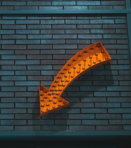 orange arrow signage