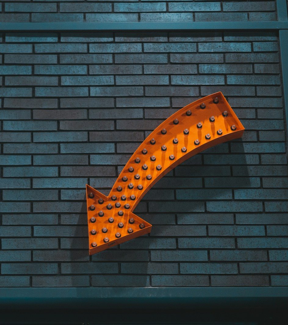 orange arrow signage